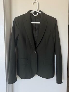 Theory Green Women's Wool Blazer - Classic Single-Button Jacket